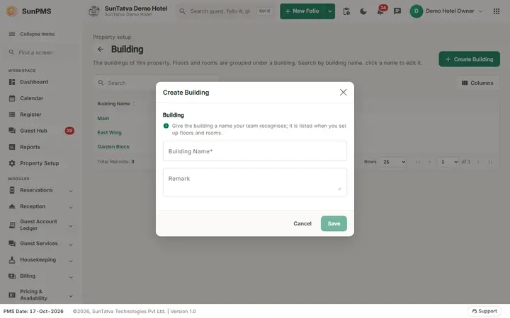 Building create dialog