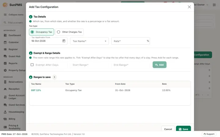 Tax Configuration: tax2 queued