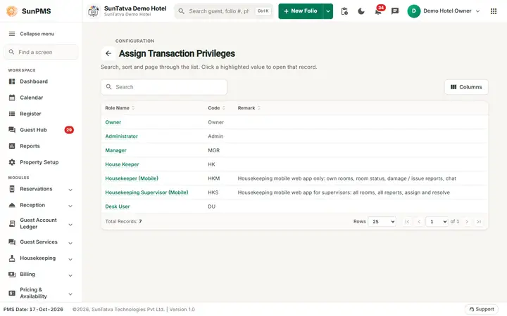 Assign Report Privileges: priv roles