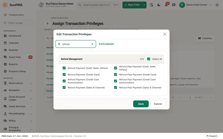 Assign Report Privileges: priv search