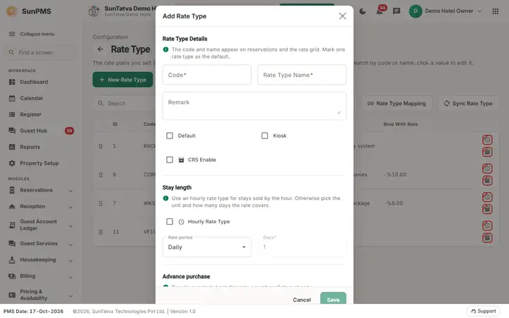 Rate Type: rtype2 dialog