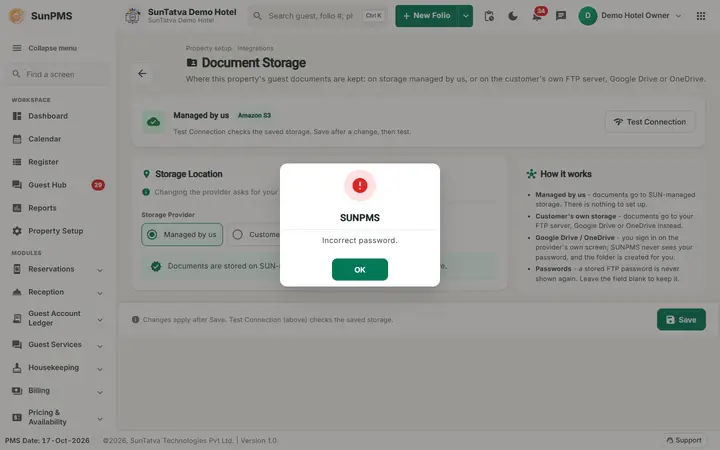 Document Storage: ds incorrect