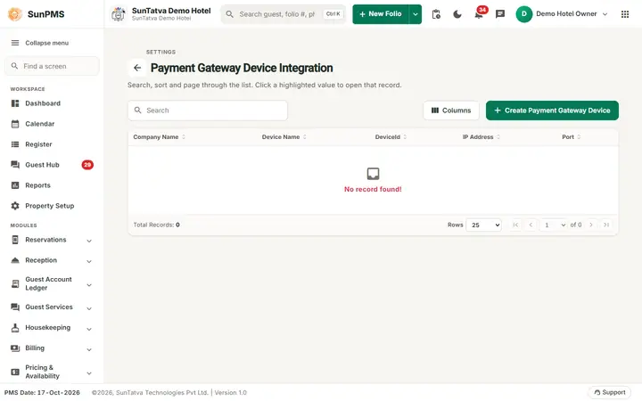 Payment Gateway Integration: pgd list