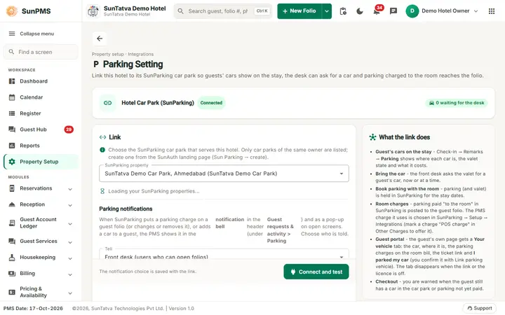 Parking Setting: pk setting