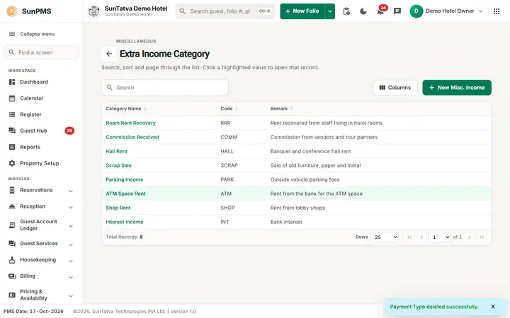 Extra Income Category: xinc list