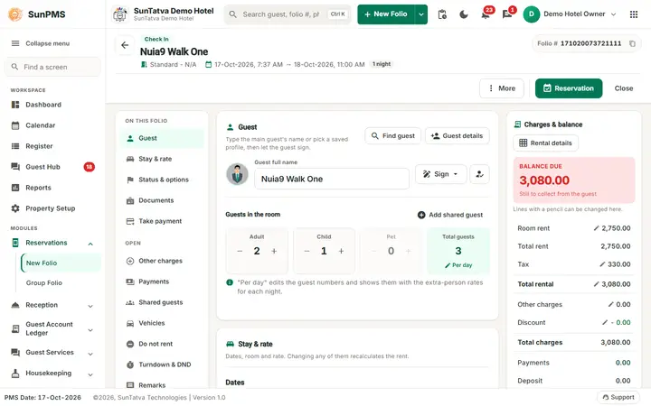 Folio - Search Guest, Keep or New Profile, and Name Detail: folio guest selected