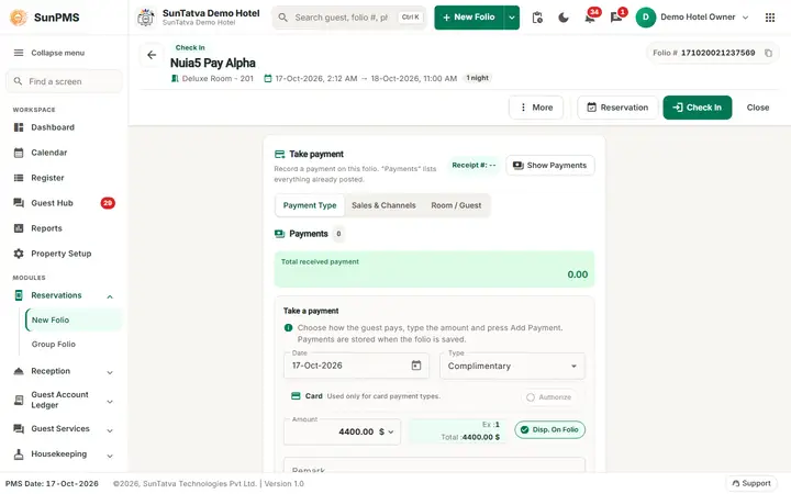 Folio - Payments in Detail: folio payments folio