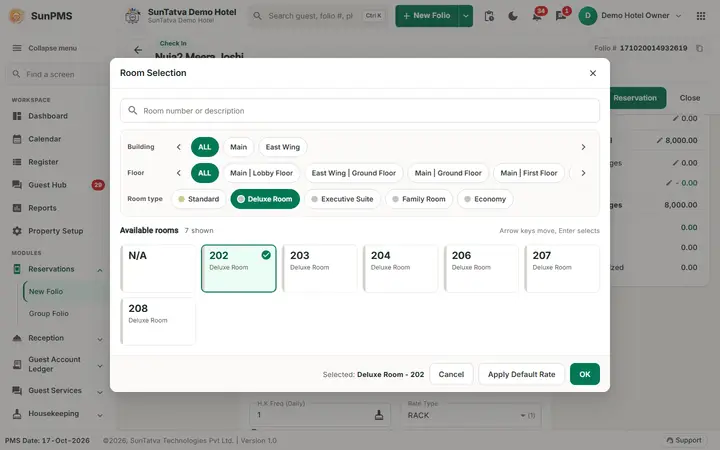 New Folio - Reservation or Walk-in Check-in: new 03c before ok