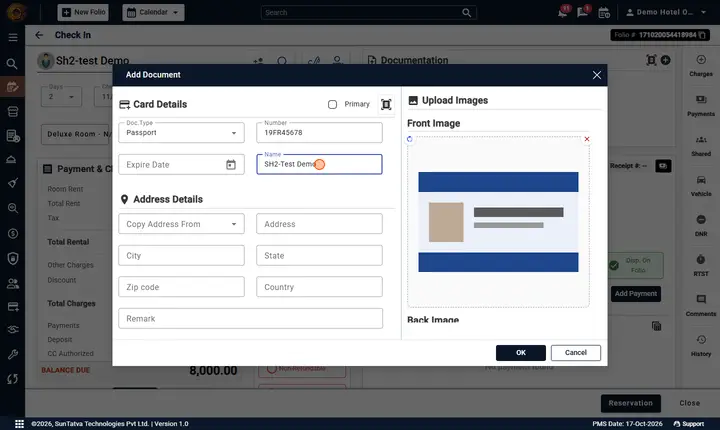 Folio - Guest Details and Documents: profile document uploaded