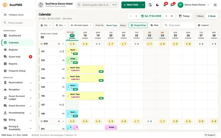 Search Reservation: search calendar