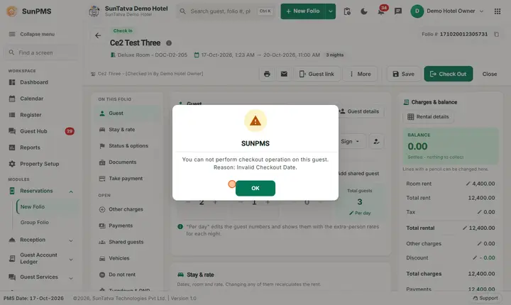 Amending Dates and Extending a Stay: datrule refused nights