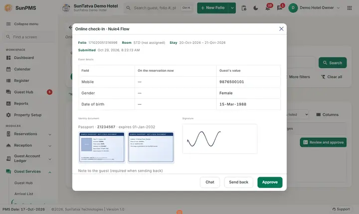 Pending Approvals: online review