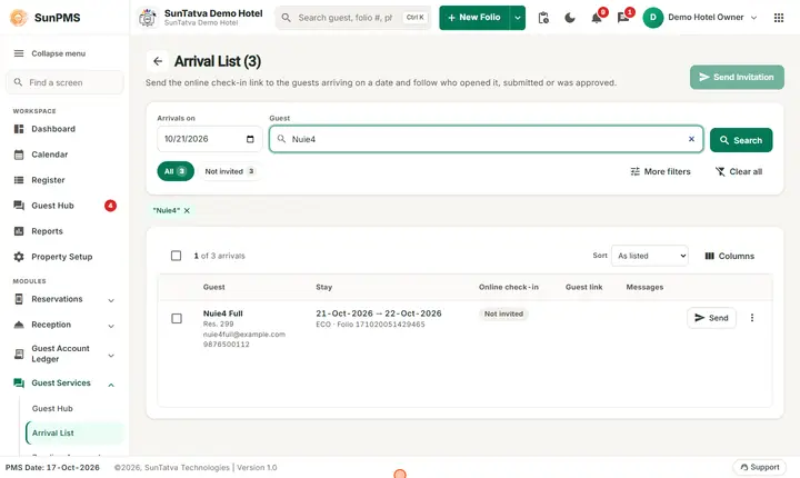 R2online arrival list