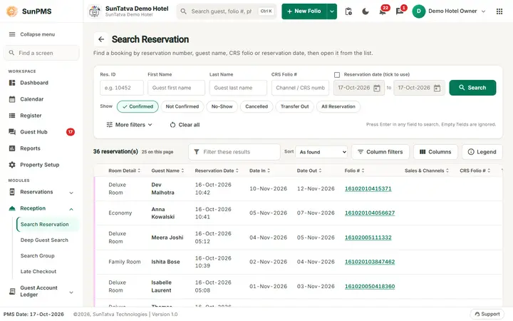 Noshow/Cancel Revenue Posting: after noshow list