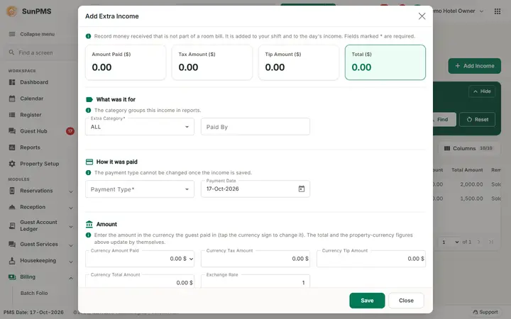 Extra Income and Extra Expense: extra income form