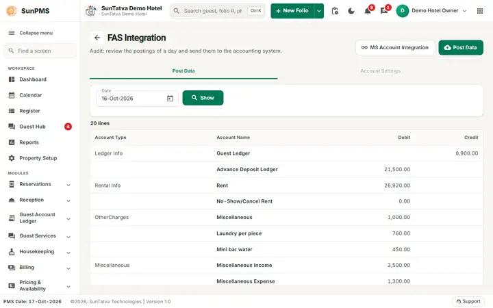 FAS Interface: fas screen