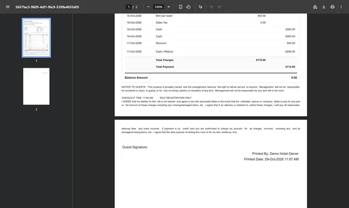 Printing and E-mailing the Folio: inv detail folio end
