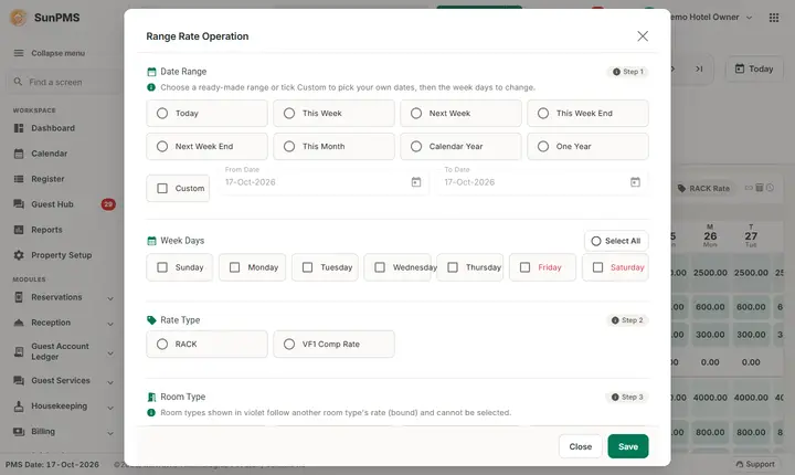 Rate Manager: rates30 dialog