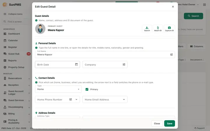 Guest Search (Guest Database): gsearch edit guest