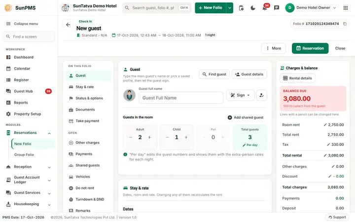 Sales & Channels overview: book new folio