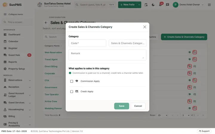Sales & Channels Category: cat dialog