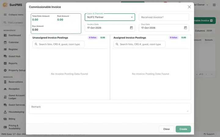 Commissionable Invoice: cinv no posting