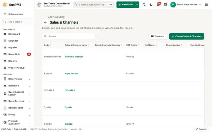 Sales & Channels (partner master): src list