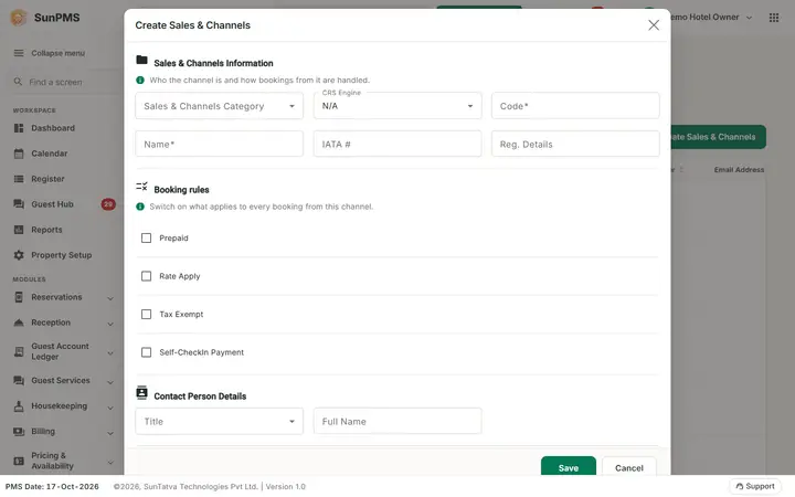 Sales & Channels (partner master): src dialog