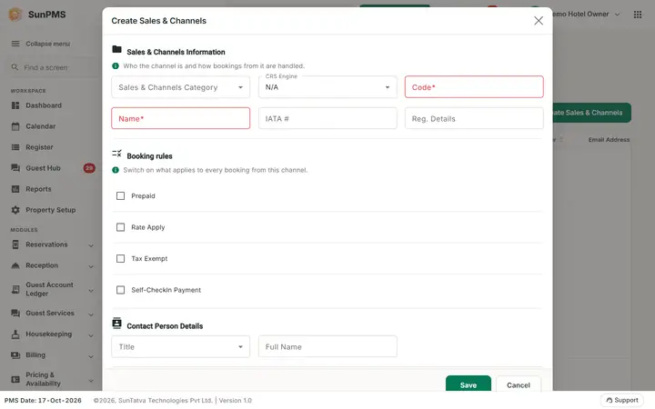 Sales & Channels (partner master): src saved