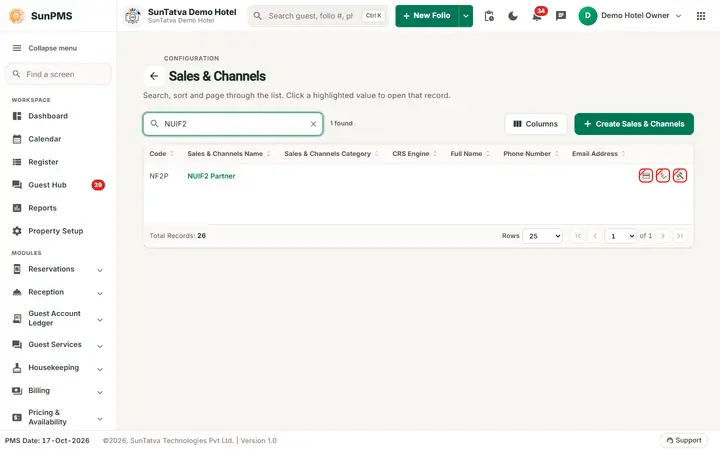 Sales & Channels (partner master): src list after