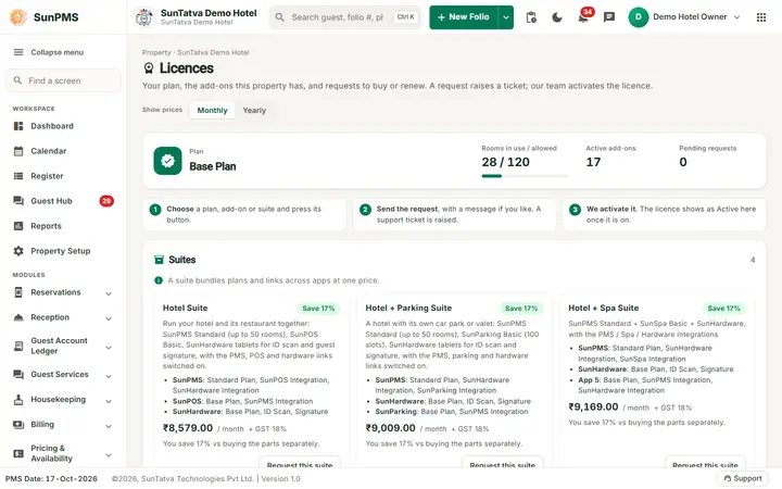 SunPOS Restaurant Room Charges: pos licences