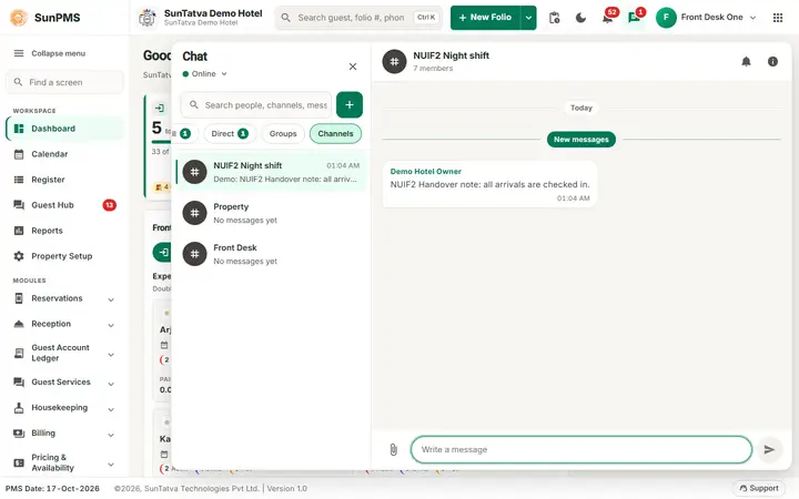 Team chat: channels: channel member view