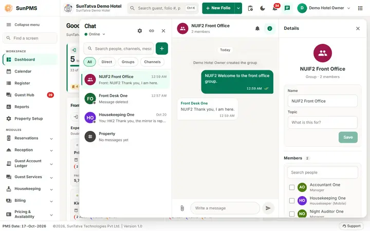 Team chat: group chats: group add people