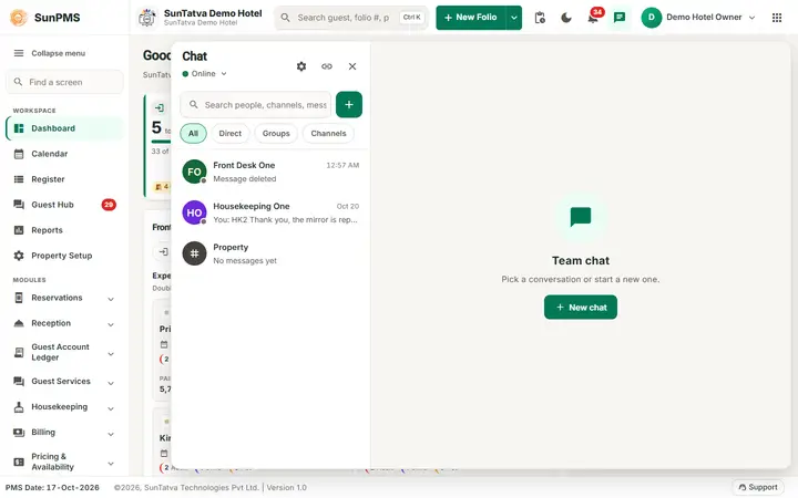 Team chat: group chats: group left