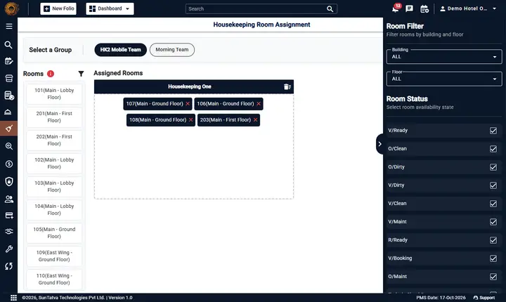 How do I create a Housekeeping Mobile user (a housekeeper who works on the phone)?: room assignment