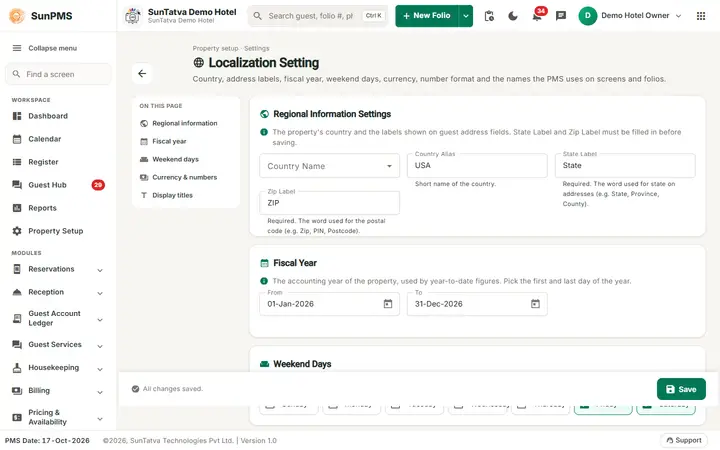 Localization Setting