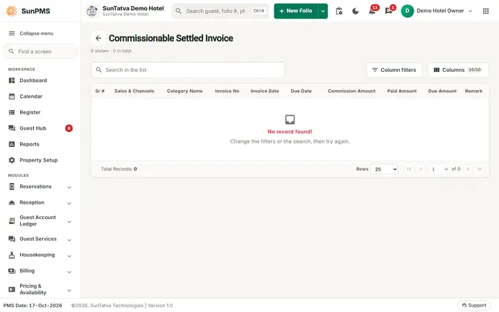 Commissionable Settled Invoice