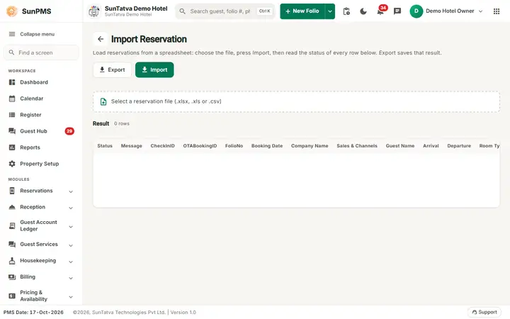 Import Reservation